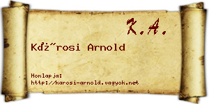 Károsi Arnold névjegykártya
